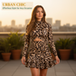 Abito Mini Arricciato con Stampa Leopardata da Donna