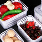 Set 3 Contenitori per Frutta con Cestello Scolapasta Rimovibile, Antigoccia e Impilabili