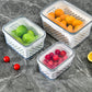 Set 3 Contenitori per Frutta con Cestello Scolapasta Rimovibile, Antigoccia e Impilabili