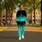 Tuta casual da uomo con effetto sfumato: felpa e pantaloni