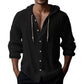 Top da uomo casual a maniche lunghe con cappuccio, tinta unita