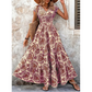 🌸 SCONTO DEL 50% A TEMPO LIMITATO! 👗 Maxi abito da donna floreale con scollo a V e corpetto smock – Elegante, bohémien, leggero 🦋