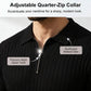 Camicia da uomo a maniche corte in maglia a coste con cerniera