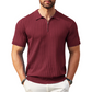 Camicia da uomo a maniche corte in maglia a coste con cerniera