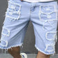 🔥SCONTO DEL 60% ORA!🔥 Pantaloncini di jeans da uomo strappati con dettagli sfrangiati