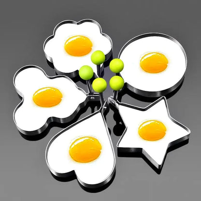 Stampi in acciaio inox per uova al tegamino - Set da 5