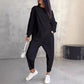 🌸✨Completo 2 Pezzi da Donna: Felpa a Maniche Lunghe con Orlo Asimmetrico e Pantaloni