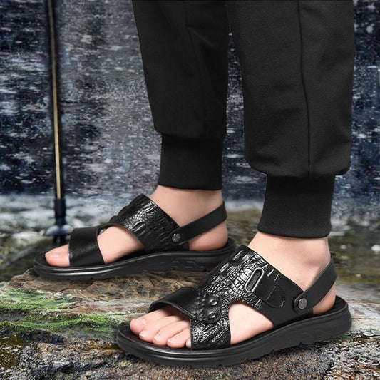 👞 SCONTO DEL 50% ORA! 🌿 Sandali da uomo in pelle bovina, traspiranti e traforati – Doppio uso (interno/esterno), suola ammortizzata: perfetti per il comfort estivo ☀️