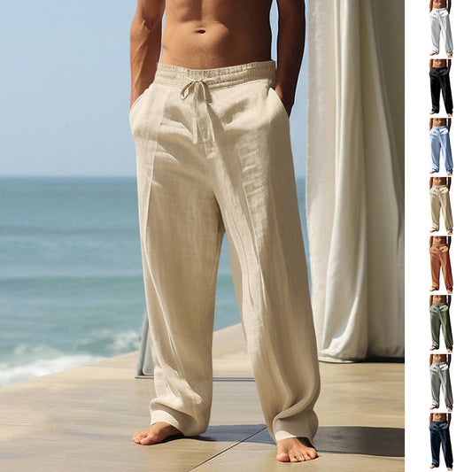 Pantaloni casual da uomo con coulisse e tasche