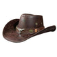 📢📢 Sconto del 50%!! ⏰ ✨ Cappello da cowboy vintage a tesa larga con cinturino – Ecopelle (PU), taglia unica, regolabile ☀️
