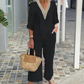 🔥 SCONTO DEL 50% A TEMPO LIMITATO! ⏰ Top da donna con scollo a V e pantaloni a gamba larga