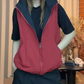 Gilet da donna reversibile con cappuccio e zip
