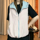 Gilet da donna reversibile con cappuccio e zip
