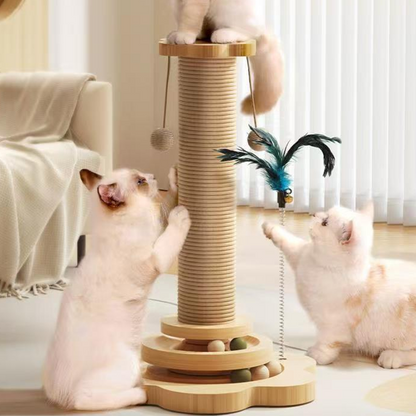🐾 SCONTO DEL 50% A TEMPO LIMITATO! ✨ Centro Attività per Gatti – Tiragraffi, Pista con Palline, Giocattoli, Base Stabile ✨