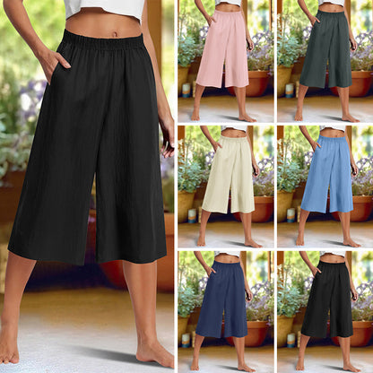⏰🔥 OFFERTA A TEMPO LIMITATO: -50%! 👖 Pantaloni Casual a Tinta Unita, Gamba Larga e Lunghezza 3/4 – Comodi, Eleganti e Sofisticati senza Sforzo ✨💃