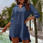 Camicia da donna oversize in chiffon jacquard casual