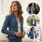 🧥 SCONTO DEL 50%!! 🌸 Giacca in denim da donna con volant e apertura frontale – Leggera e femminile – Versatile ed elegante 👗