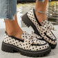🎀👞 Chic e giocose, passi audaci ✨ Mocassini da donna con plateau, fiocco e pois