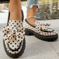 🎀👞 Chic e giocose, passi audaci ✨ Mocassini da donna con plateau, fiocco e pois
