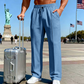 📢📢 Sconto del 30%!! ⏰ Pantaloni da uomo a gamba dritta, con elastico in vita e coulisse