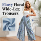 Pantaloni larghi stampati con coulisse da donna