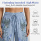 Pantaloni larghi stampati con coulisse da donna