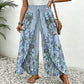 Pantaloni larghi stampati con coulisse da donna