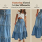 👗 SCONTO DEL 40% PER UN PERIODO LIMITATO! ✨ Gonna lunga in denim – Vita alta, a balze, linea ad A, abbottonatura frontale ✨