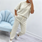 Completo casual a maniche corte da donna (top e pantaloni)