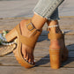 👡50% DI SCONTO✨ Sandali open-toe con tacco largo | Aumento di statura stabile · Design traforato traspirante · Cinturini regolabili alla caviglia · Suola in gomma antiscivolo · Modello estivo versatile