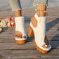 👡50% DI SCONTO✨ Sandali open-toe con tacco largo | Aumento di statura stabile · Design traforato traspirante · Cinturini regolabili alla caviglia · Suola in gomma antiscivolo · Modello estivo versatile