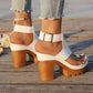 👡50% DI SCONTO✨ Sandali open-toe con tacco largo | Aumento di statura stabile · Design traforato traspirante · Cinturini regolabili alla caviglia · Suola in gomma antiscivolo · Modello estivo versatile