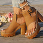 👡50% DI SCONTO✨ Sandali open-toe con tacco largo | Aumento di statura stabile · Design traforato traspirante · Cinturini regolabili alla caviglia · Suola in gomma antiscivolo · Modello estivo versatile