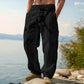 Pantaloni cargo da uomo in cotone e lino