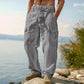 Pantaloni cargo da uomo in cotone e lino