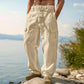 Pantaloni cargo da uomo in cotone e lino