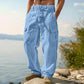 Pantaloni cargo da uomo in cotone e lino