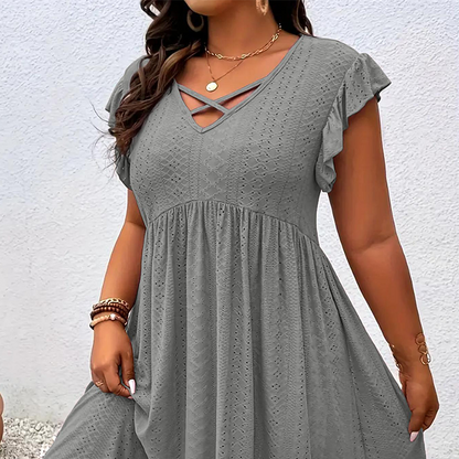 Abito da donna con scollo a V e volant