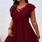 Abito da donna con scollo a V e volant