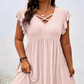 Abito da donna con scollo a V e volant
