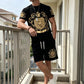 🖤👕🩳 -50% sul Set Uomo T-shirt e Shorts Gold Crest ✨ – Stampa di Lusso, Comfort Traspirante e Stile Estivo Immediato