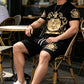 🖤👕🩳 -50% sul Set Uomo T-shirt e Shorts Gold Crest ✨ – Stampa di Lusso, Comfort Traspirante e Stile Estivo Immediato