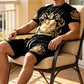 🖤👕🩳 -50% sul Set Uomo T-shirt e Shorts Gold Crest ✨ – Stampa di Lusso, Comfort Traspirante e Stile Estivo Immediato