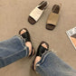 Sandali Slingback da Donna con Punta Quadrata Stile Retrò