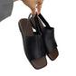 Sandali Slingback da Donna con Punta Quadrata Stile Retrò