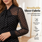 Elegante abito midi a pois con collo annodato