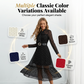 Elegante abito midi a pois con collo annodato