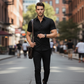 ⏳ Sconto del 61% a tempo limitato ⏰ ⚡ Acquista 2 pezzi: 5% di sconto + Spedizione gratuita ✈️ Camicia da uomo nera testurizzata a maniche corte 👔