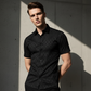 ⏳ Sconto del 61% a tempo limitato ⏰ ⚡ Acquista 2 pezzi: 5% di sconto + Spedizione gratuita ✈️ Camicia da uomo nera testurizzata a maniche corte 👔