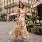 🌸Nuovi arrivi 2026🌸 👗 Elegante abito lungo plissettato con stampa floreale ✨ – Romantico scollo quadrato, maniche a volant e gonna floreale fluida🌷